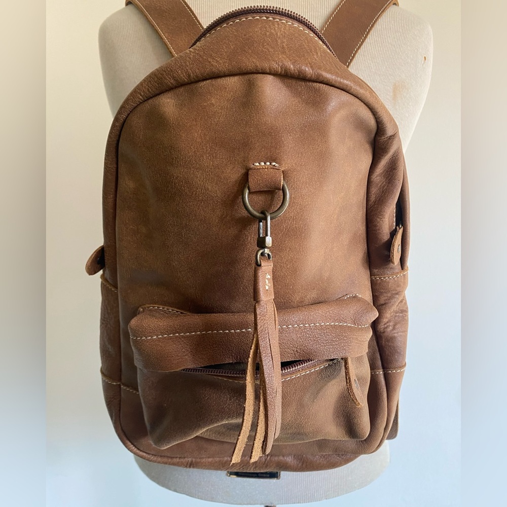 Roots leather backpack